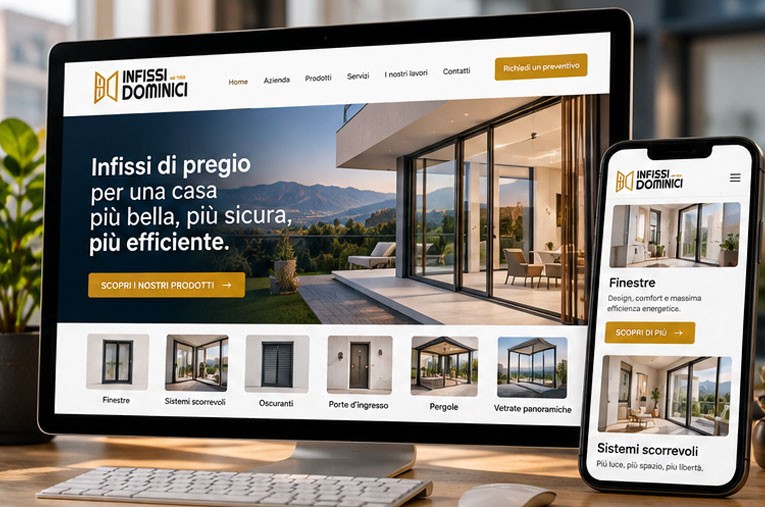 Infissi Dominici dal nuovo logo al sito web e alle campagne Google Ads