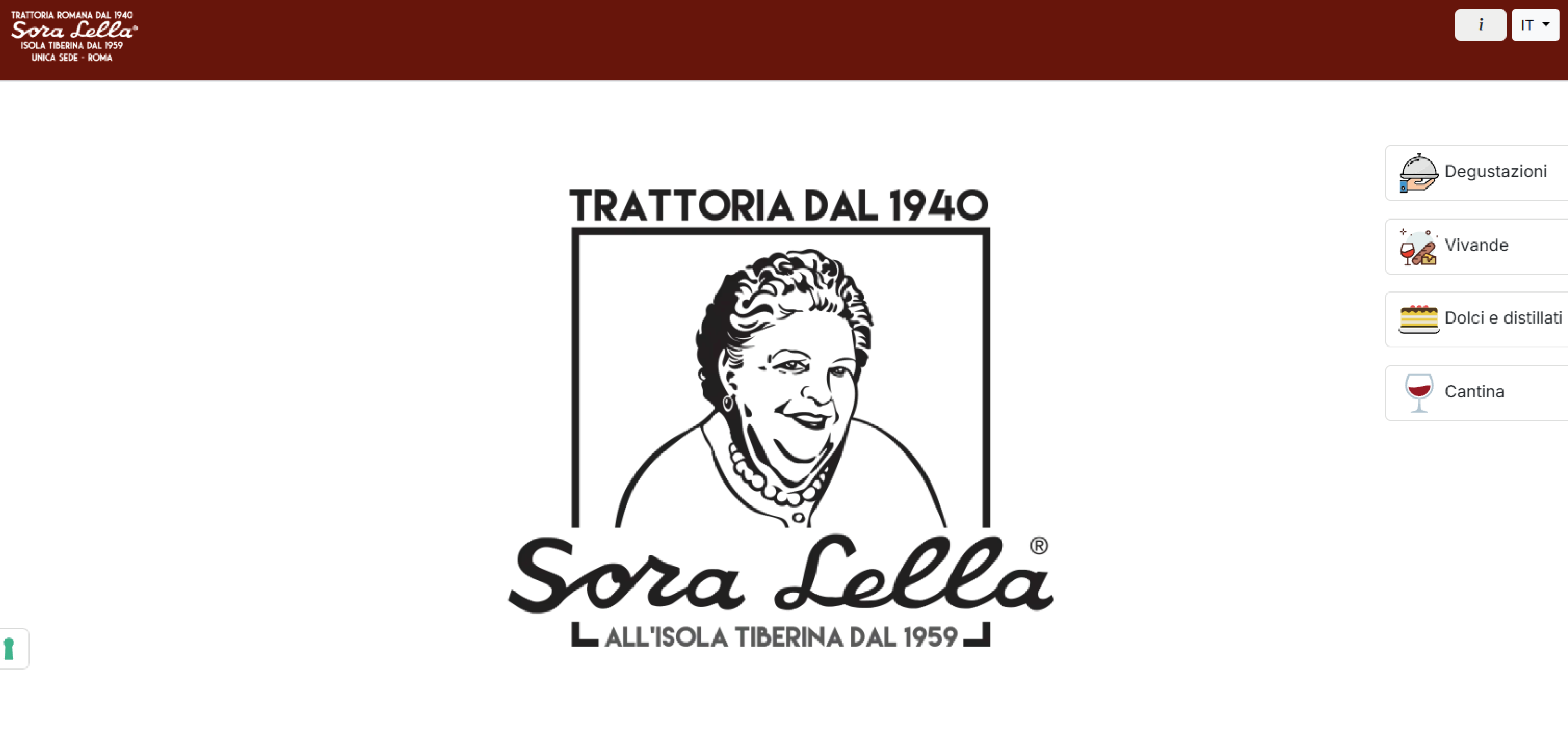 Trattoria Sora Lella sito web, sistema di prenotazione e menù digitale