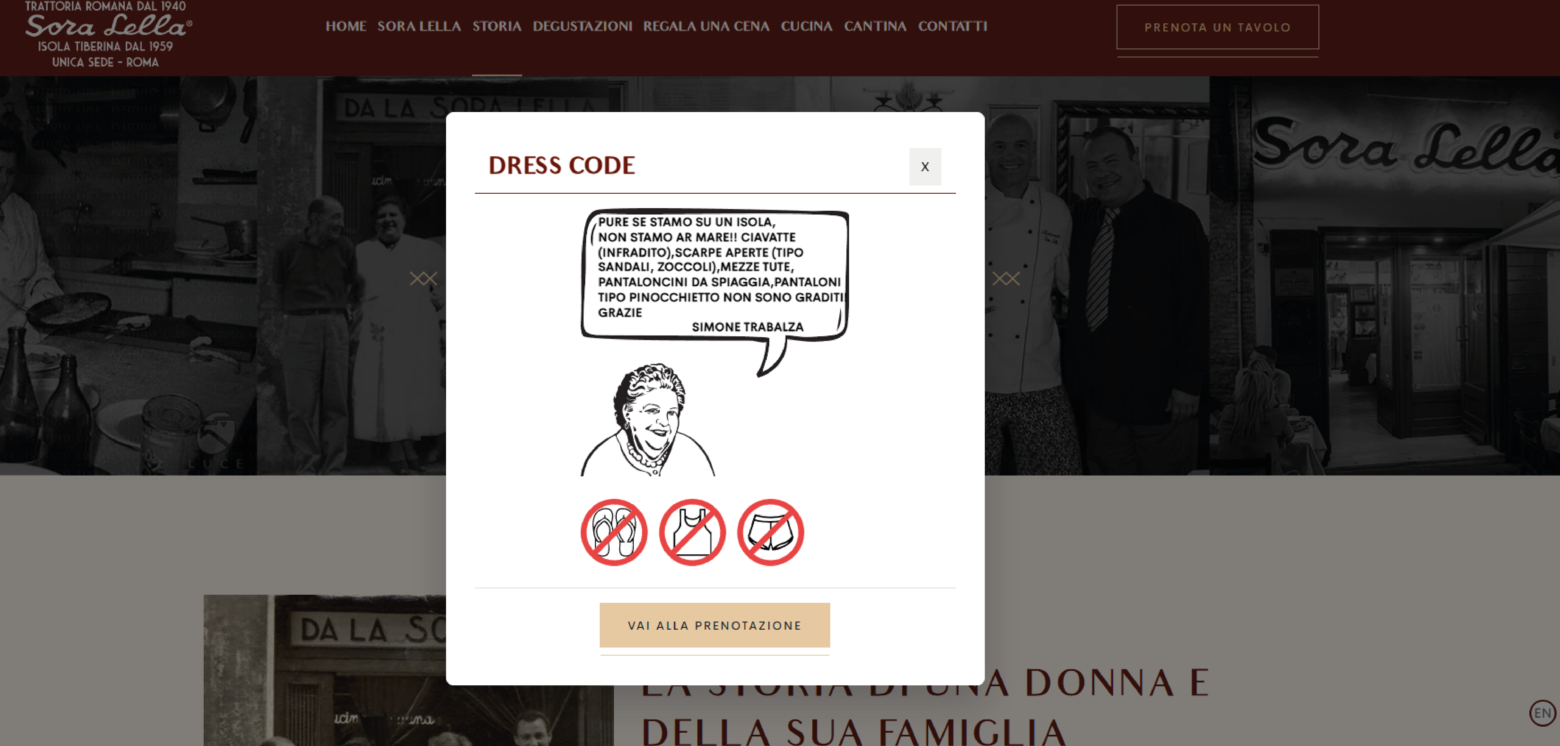 Trattoria Sora Lella sito web, sistema di prenotazione e menù digitale