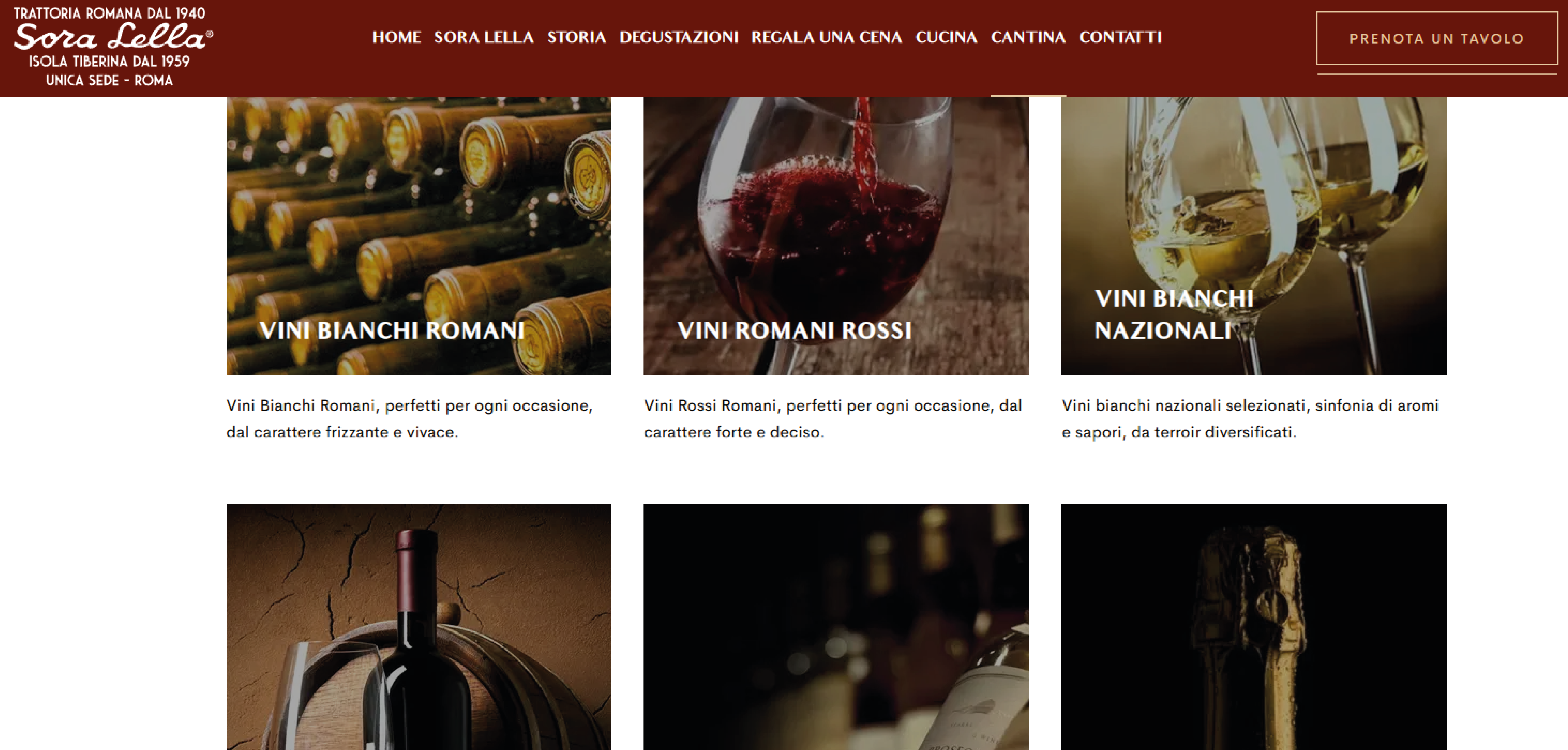 Trattoria Sora Lella sito web, sistema di prenotazione e menù digitale